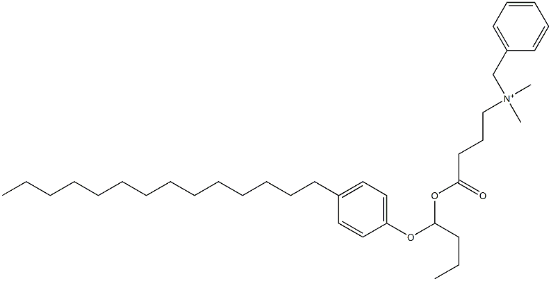 N,N-Dimethyl-N-benzyl-N-[3-[[1-(4-tetradecylphenyloxy)butyl]oxycarbonyl]propyl]aminium Struktur