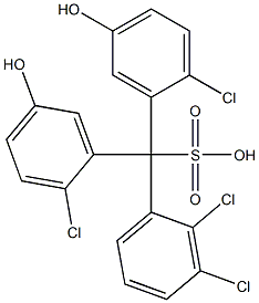 (2,3-Dichlorophenyl)bis(2-chloro-5-hydroxyphenyl)methanesulfonic acid Struktur