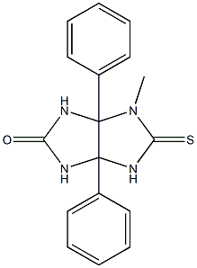 3a,6a-Diphenyl-4-methyl-3,3a,4,5,6,6a-hexahydro-5-thioxoimidazo[4,5-d]imidazol-2(1H)-one Struktur