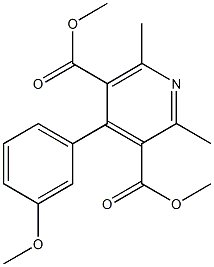 2,6-Dimethyl-4-(3-methoxyphenyl)pyridine-3,5-dicarboxylic acid dimethyl ester Struktur