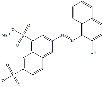 2-[(2-Hydroxy-1-naphtyl)azo]-4,6-naphthalenedisulfonic acid manganese(II) salt Struktur