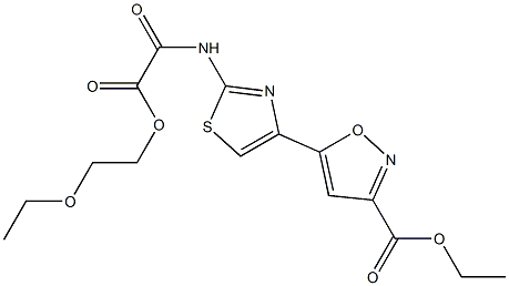 N-[4-[3-Ethoxycarbonyl-5-isoxazolyl]-2-thiazolyl]oxamidic acid 2-ethoxyethyl ester Struktur