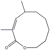 (Z)-3,5-Dimethyl-1-oxacyclodeca-3-en-2-one Struktur