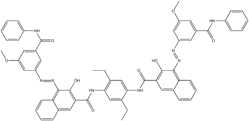 N,N'-(2,5-Diethyl-1,4-phenylene)bis[4-[[3-methoxy-5-(phenylcarbamoyl)phenyl]azo]-3-hydroxy-2-naphthalenecarboxamide] Struktur