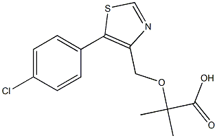 2-[[5-(4-Chlorophenyl)-4-thiazolyl]methoxy]-2-methylpropionic acid Struktur