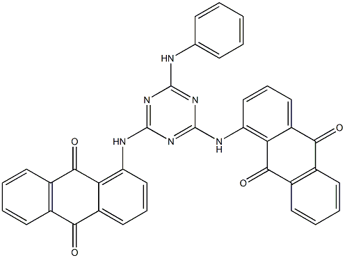 2-Anilino-4,6-bis(9,10-dihydro-9,10-dioxoanthracen-1-ylamino)-1,3,5-triazine Struktur