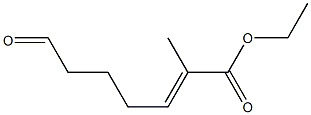 (E)-2-Methyl-7-oxo-2-heptenoic acid ethyl ester Struktur