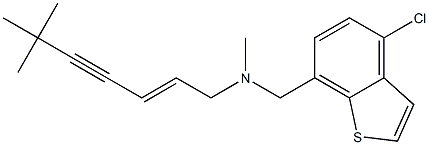 (2E)-6,6,N-Trimethyl-N-(4-chloro-1-benzothiophen-7-ylmethyl)-2-hepten-4-yn-1-amine Struktur