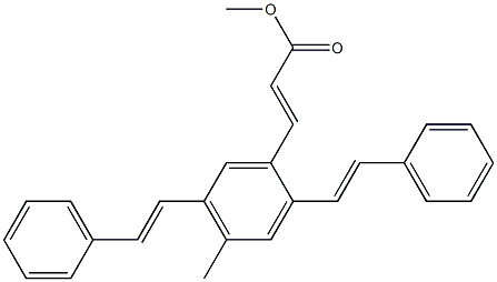 2,5-Bis(2-phenylethenyl)-4-methylcinnamic acid methyl ester Struktur