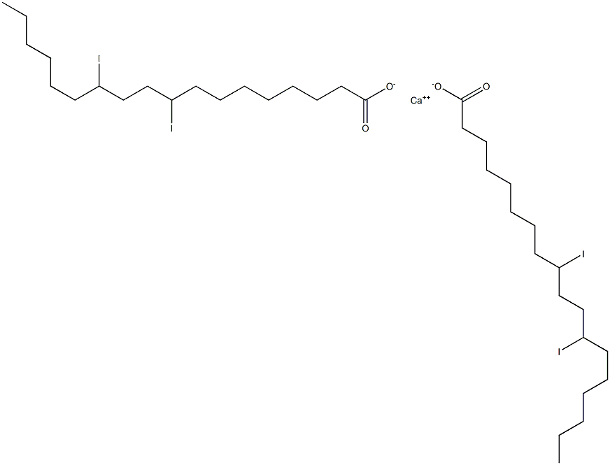 Bis(9,12-diiodostearic acid)calcium salt Struktur