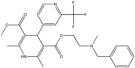 4-[2-(Trifluoromethyl)pyridin-4-yl]-1,4-dihydro-2,6-dimethylpyridine-3,5-dicarboxylic acid 3-methyl-5-[2-(N-methyl-N-benzylamino)ethyl] ester Struktur