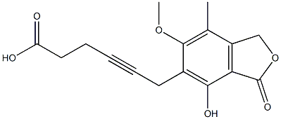 5-(5-Carboxy-2-pentyn-1-yl)-1,3-dihydro-4-hydroxy-6-methoxy-7-methylisobenzofuran-3-one Struktur