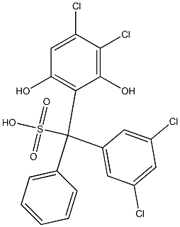 (3,5-Dichlorophenyl)(3,4-dichloro-2,6-dihydroxyphenyl)phenylmethanesulfonic acid Struktur