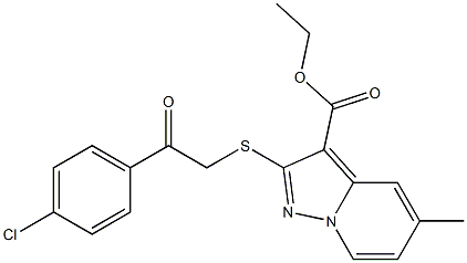 2-[[(4-Chlorophenylcarbonyl)methyl]thio]-5-methylpyrazolo[1,5-a]pyridine-3-carboxylic acid ethyl ester Struktur