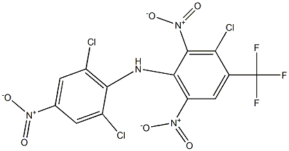 3-Chloro-4-trifluoromethyl-2,6-dinitro-N-[2,6-dichloro-4-nitrophenyl]benzenamine Struktur