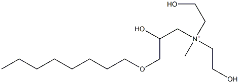 2-Hydroxy-N,N-bis(2-hydroxyethyl)-N-methyl-3-(octyloxy)-1-propanaminium Struktur