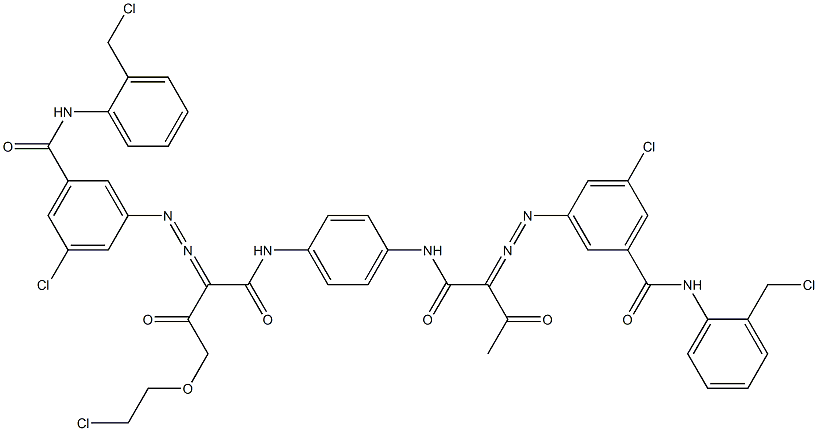 3,3'-[2-[(2-Chloroethyl)oxy]-1,4-phenylenebis[iminocarbonyl(acetylmethylene)azo]]bis[N-[2-(chloromethyl)phenyl]-5-chlorobenzamide] Struktur