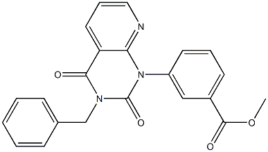 3-[(3-Benzyl-1,2,3,4-tetrahydro-2,4-dioxopyrido[2,3-d]pyrimidin)-1-yl]benzoic acid methyl ester Struktur