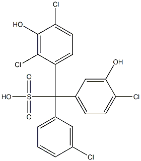 (3-Chlorophenyl)(4-chloro-3-hydroxyphenyl)(2,4-dichloro-3-hydroxyphenyl)methanesulfonic acid Struktur