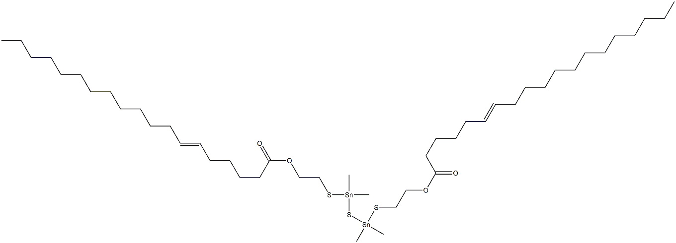 Bis[dimethyl[[2-(5-octadecenylcarbonyloxy)ethyl]thio]stannyl] sulfide Struktur