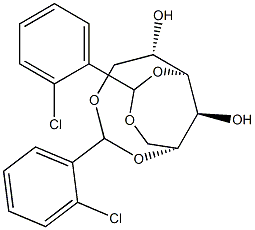 1-O,4-O:2-O,6-O-Bis(2-chlorobenzylidene)-L-glucitol Struktur