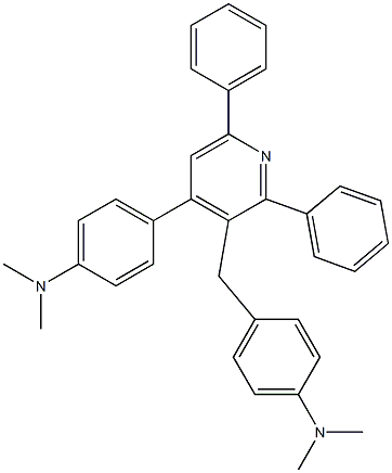 4-(4-Dimethylaminophenyl)-3-(4-dimethylaminophenylmethyl)-2,6-diphenylpyridine Struktur