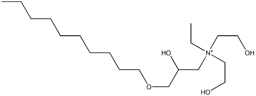 3-(Decyloxy)-N-ethyl-2-hydroxy-N,N-bis(2-hydroxyethyl)-1-propanaminium Struktur