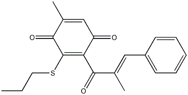 2-[(E)-3-Phenyl-2-methylpropenoyl]-5-methyl-3-propylthio-1,4-benzoquinone Struktur