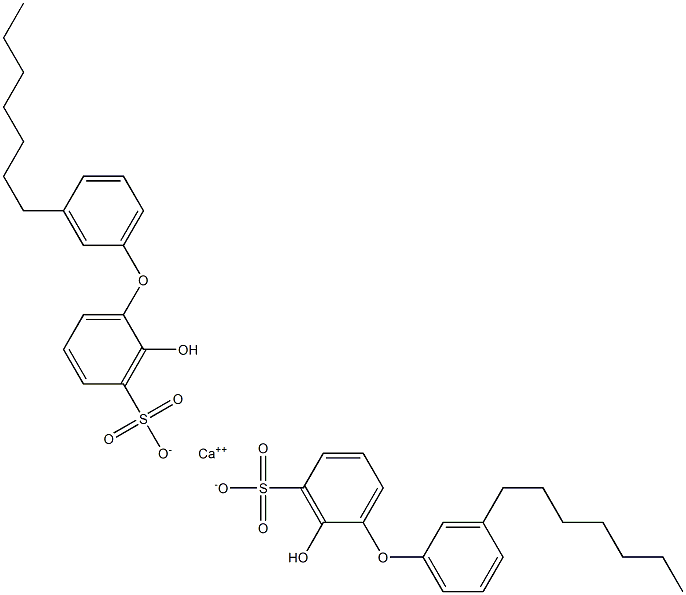 Bis(2-hydroxy-3'-heptyl[oxybisbenzene]-3-sulfonic acid)calcium salt Struktur