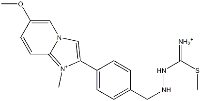 1-Methyl-6-methoxy-2-[4-[2-[iminio(methylthio)methyl]hydrazinomethyl]phenyl]imidazo[1,2-a]pyridin-1-ium Struktur