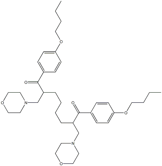 1,8-Bis(4-butoxyphenyl)-2,7-bis(morpholinomethyl)-1,8-octanedione Struktur