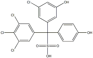 (3-Chloro-5-hydroxyphenyl)(3,4,5-trichlorophenyl)(4-hydroxyphenyl)methanesulfonic acid Struktur