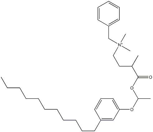 N,N-Dimethyl-N-benzyl-N-[3-[[1-(3-undecylphenyloxy)ethyl]oxycarbonyl]butyl]aminium Struktur