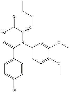 N-(p-Chlorobenzoyl)-N-(3,4-dimethoxyphenyl)norleucine Struktur