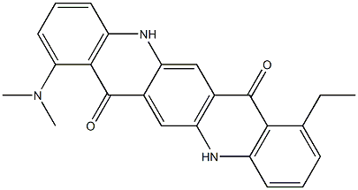 1-(Dimethylamino)-8-ethyl-5,12-dihydroquino[2,3-b]acridine-7,14-dione Struktur