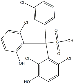 (3-Chlorophenyl)(2-chloro-6-hydroxyphenyl)(2,6-dichloro-3-hydroxyphenyl)methanesulfonic acid Struktur