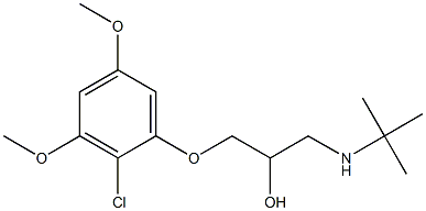 1-(2-Chloro-3,5-dimethoxyphenoxy)-3-(tert-butylamino)-2-propanol Struktur