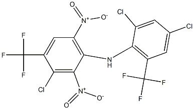 3-Chloro-4-trifluoromethyl-2,6-dinitro-N-[2,4-dichloro-6-trifluoromethylphenyl]benzenamine Struktur