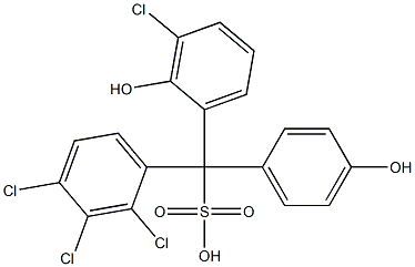 (3-Chloro-2-hydroxyphenyl)(2,3,4-trichlorophenyl)(4-hydroxyphenyl)methanesulfonic acid Struktur