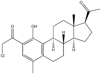 1-Hydroxy-2-(2-chloro-1-oxoethyl)-4-methyl-19-norpregna-1,3,5(10)-trien-20-one Struktur