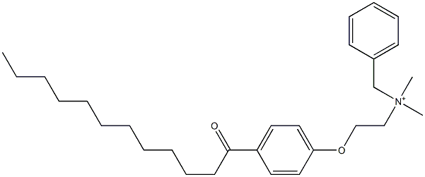 Benzyl[2-[p-(1-oxododecyl)phenoxy]ethyl]dimethylaminium Struktur