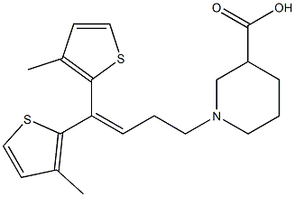 1-[4,4-Bis(3-methyl-2-thienyl)-3-butenyl]piperidine-3-carboxylic acid Struktur