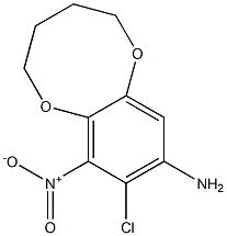 (2,3,4,5-Tetrahydro-7-nitro-8-chloro-1,6-benzodioxocin)-9-amine Struktur