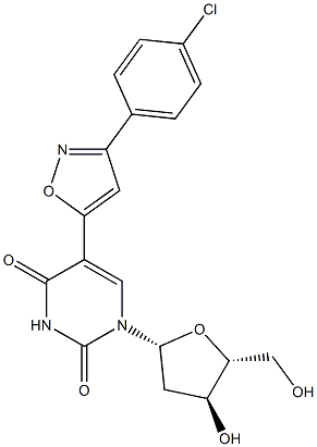 5-[3-(4-Chlorophenyl)isoxazol-5-yl]-2'-deoxyuridine Struktur