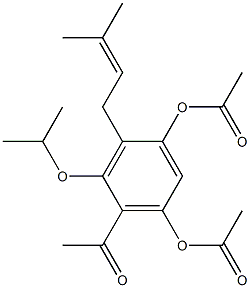 2'-(Isopropyloxy)-3'-(3-methyl-2-butenyl)-4',6'-diacetoxy-acetophenone Struktur