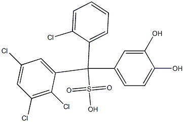 (2-Chlorophenyl)(2,3,5-trichlorophenyl)(3,4-dihydroxyphenyl)methanesulfonic acid Struktur