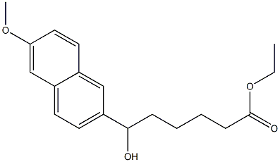 6-Hydroxy-6-[6-methoxy-2-naphtyl]hexanoic acid ethyl ester Struktur