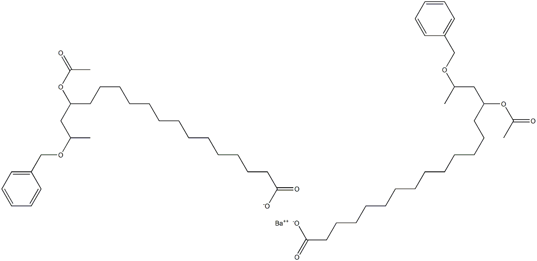 Bis(17-benzyloxy-15-acetyloxystearic acid)barium salt Struktur