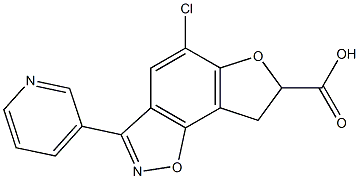 5-Chloro-7,8-dihydro-3-(3-pyridyl)furo[2,3-g][1,2]benzisoxazole-7-carboxylic acid Struktur