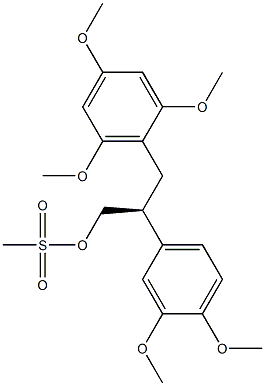 (+)-Methanesulfonic acid (S)-2-(3,4-dimethoxyphenyl)-3-(2,4,6-trimethoxyphenyl)propyl ester Struktur